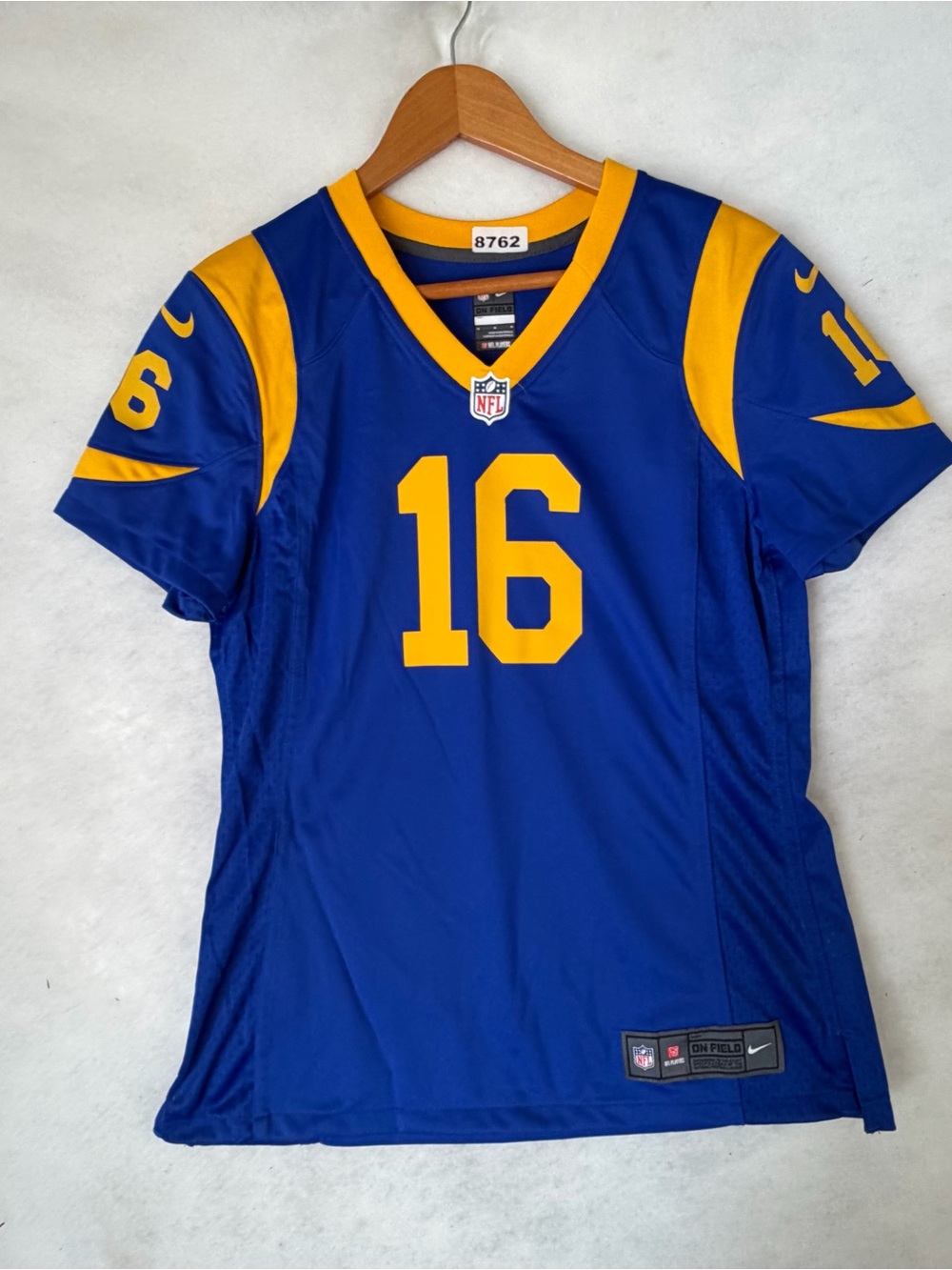 Nike Women's Los Angeles Rams Jared Goff #16 Blue Yellow Football Jersey Size M
